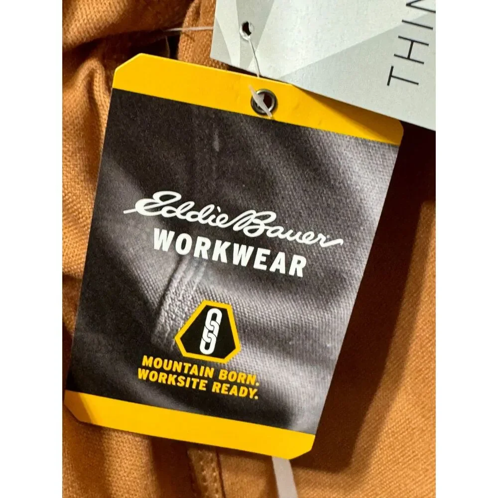 Eddie Bauer NWT Sz M Brown Men's Multi Pocket Berber Lined Jacket